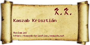 Kaszab Krisztián névjegykártya