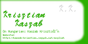 krisztian kaszab business card